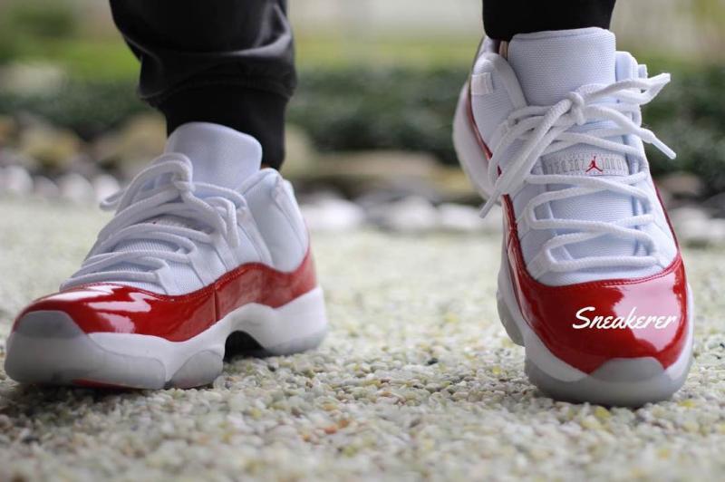 jordan 11 white and red low