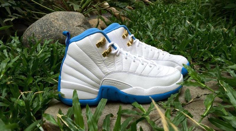 Air Jordan 12 Gs White Metallic Gold University Blue Sole Collector