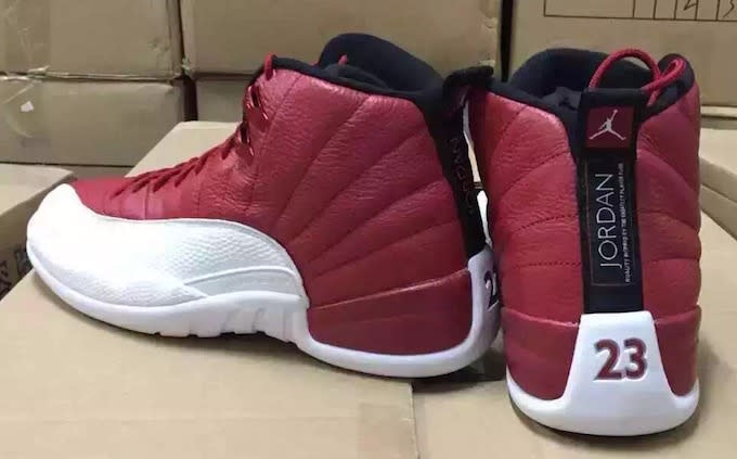 white and red jordan 12