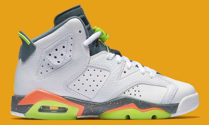 green orange and white jordans