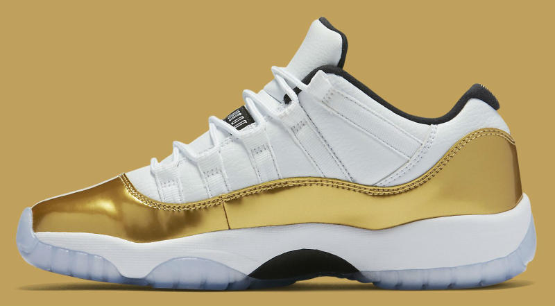 air jordan 11 gold and white