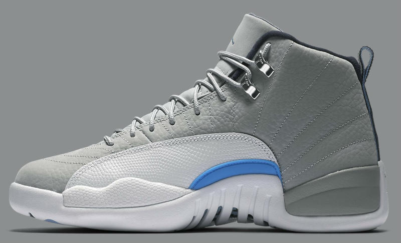 grey and blue jordan 12s