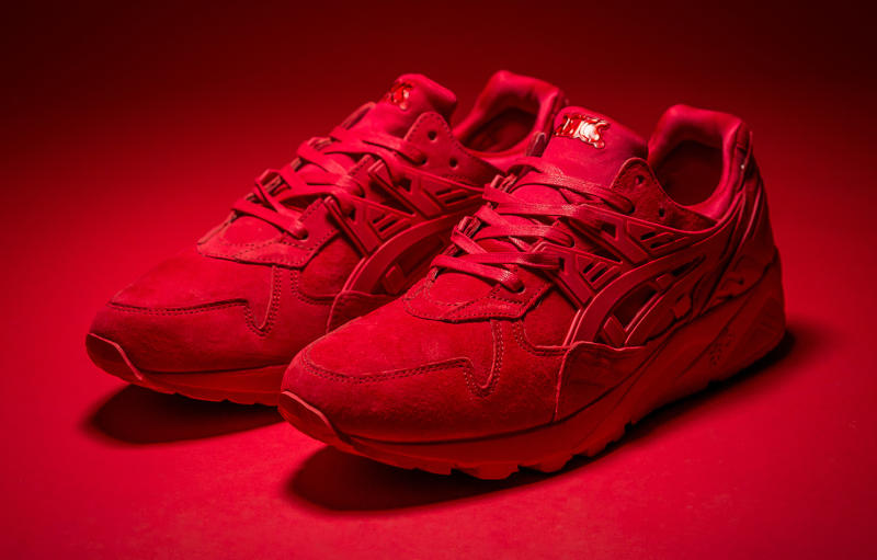 all red asics shoes