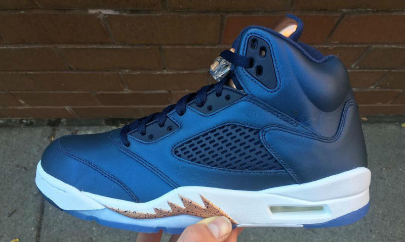 jordan 5 blue and bronze