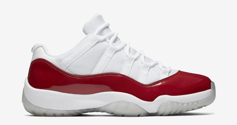 jordan 11 cherry on feet