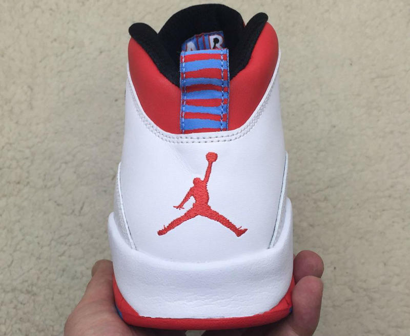 red blue and white jordan 10