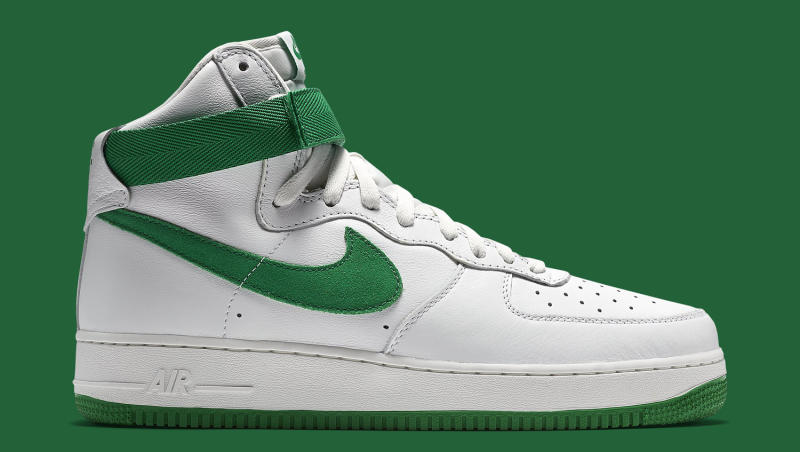 green and white nike air force 1