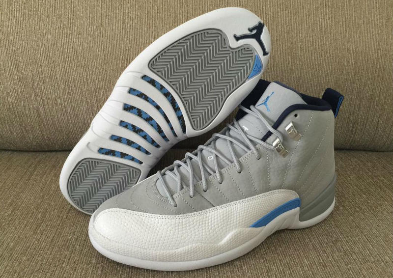 jordan 12 gray university blue