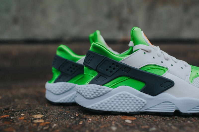 nike huarache green and orange