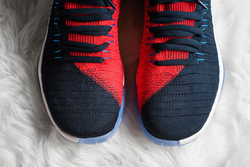 blue and red hyperdunks