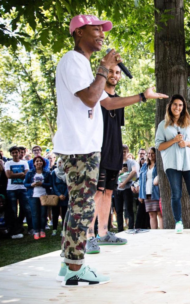 pharrell williams wearing adidas