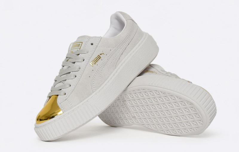 white and gold pumas rihanna