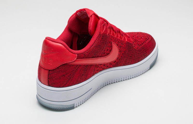 nike air force 1 flyknit red and black