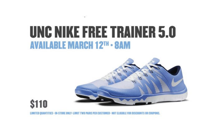 Nike Free Trainer 5.0 'UNC' Release 