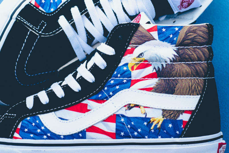 vans high tops american flag