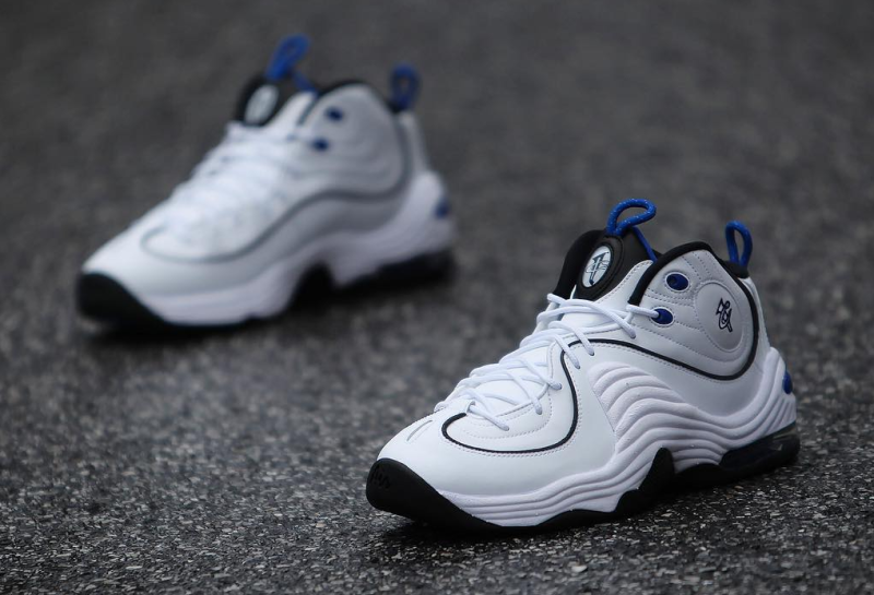 penny hardaway shoes white and blue