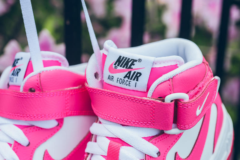 pink and white air force 1s