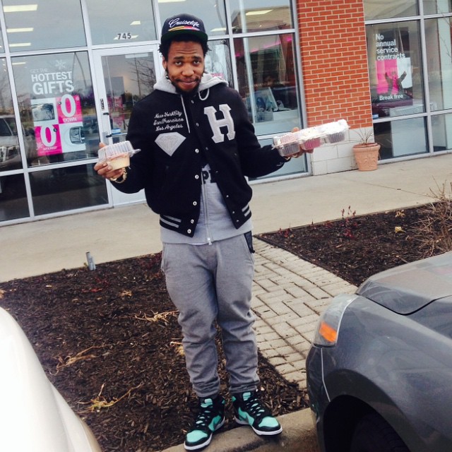 Currensy wearing Nike Dunk High SB Tiffany