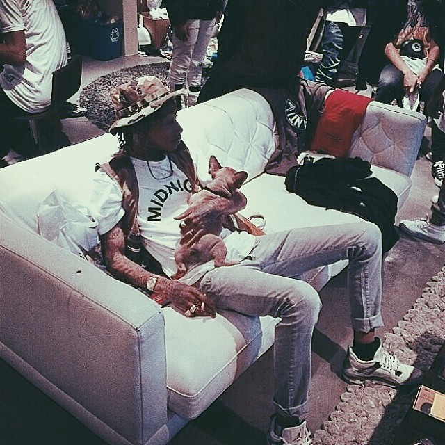 Wiz Khalifa wearing Air Jordan IV 4 Retro Cement