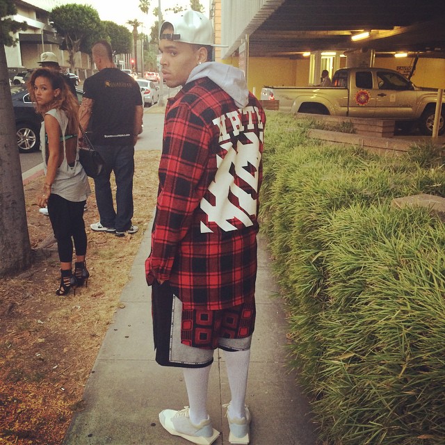 Chris Brown wearing Rick Owens x adidas Tech Runner