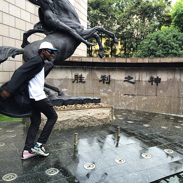 Theophilus London wearing Vans OG Sk8-Hi LX