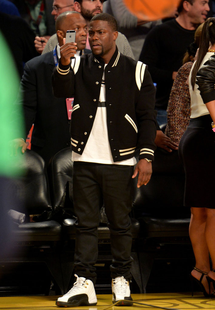 Kevin Hart wearing Air Jordan 12 Taxi