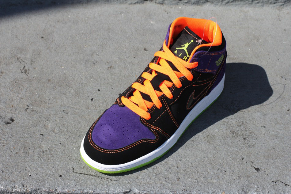 purple and orange jordan 1s