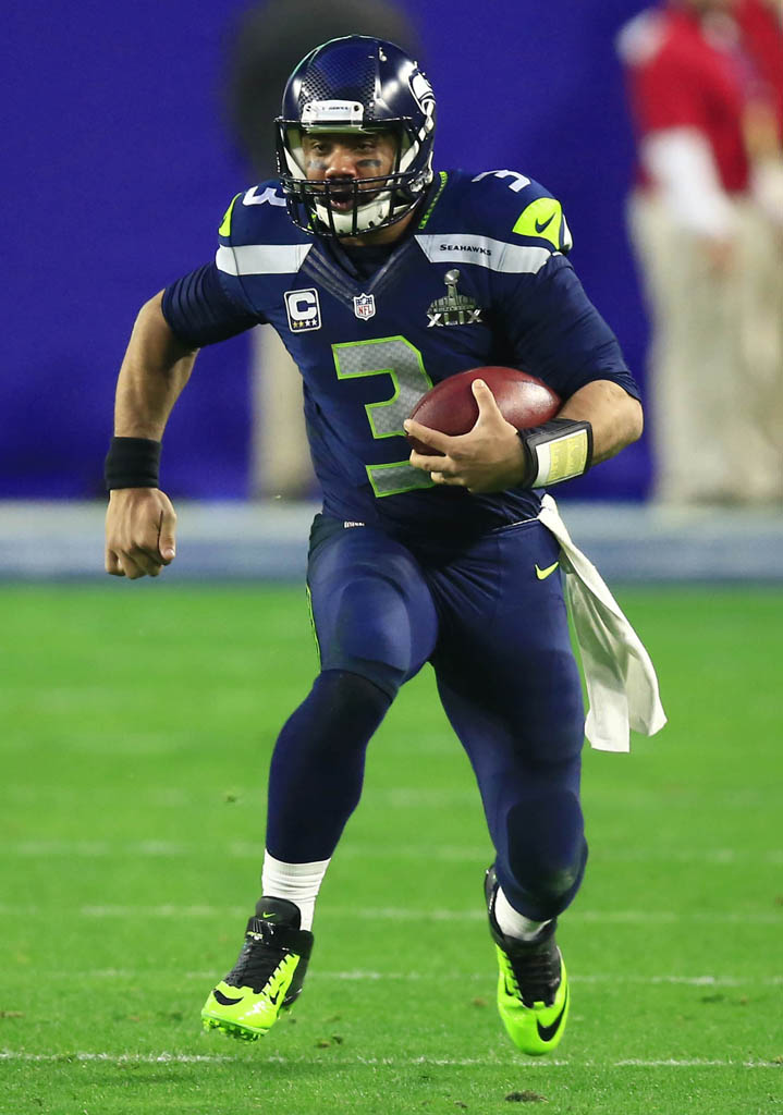 Russell Wilson wearing Nike Lunar Super Bad Pro