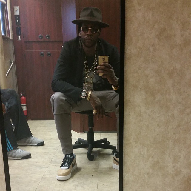 2 Chainz wearing Nike Air Force 1 Low RT Beige