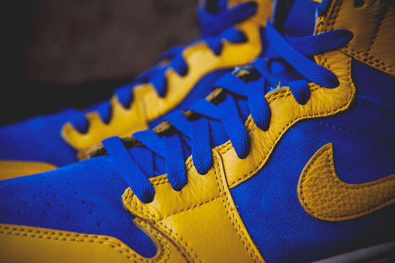 Air Jordan 1 Retro OG Laney suede details