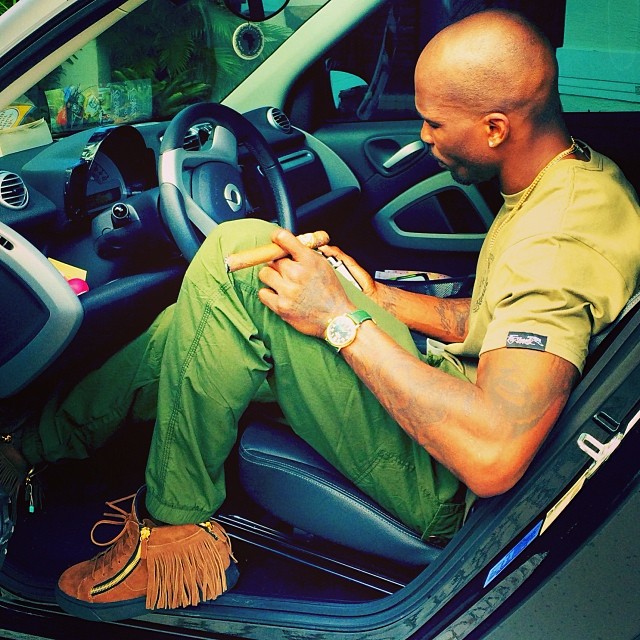 Chad Johnson wearing Giuseppe Zanotti Maxi Fringe Sneakers