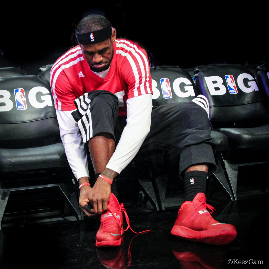 Sole Watch // Up Close At Barclays for Nets vs Heat - LeBron James wearing Nike Zoom Soldier 7 PE (4)