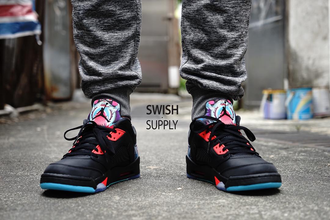 jordan 5 low chinese new year on feet