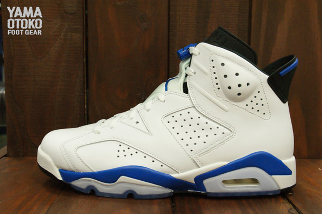 sport blue 6s on feet