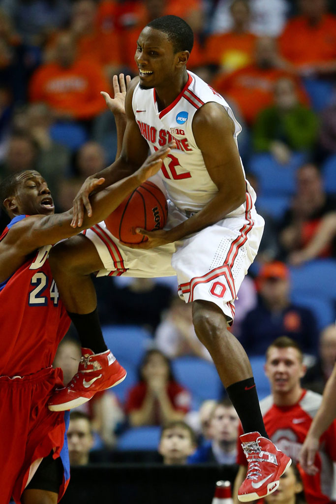 Sam Thompson wearing Nike Zoom Soldier VI 6 Ohio State Digi Camo PE