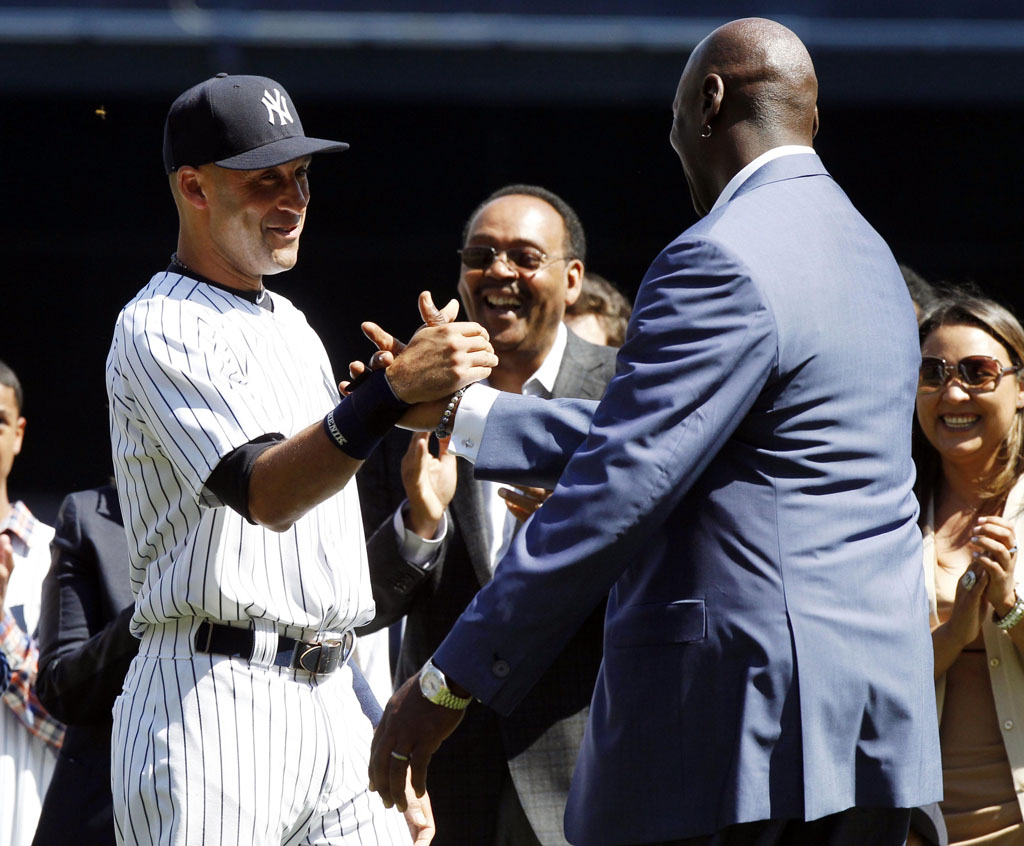 Michael Jordan introduced on Derek Jeter Day 