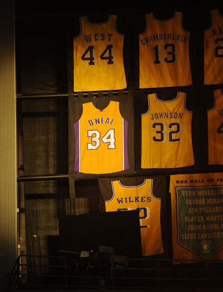 SHAQUILLE O'NEAL # 34 LAKERS JERSEY RETIREMENT NIGHT AUTHENTIC