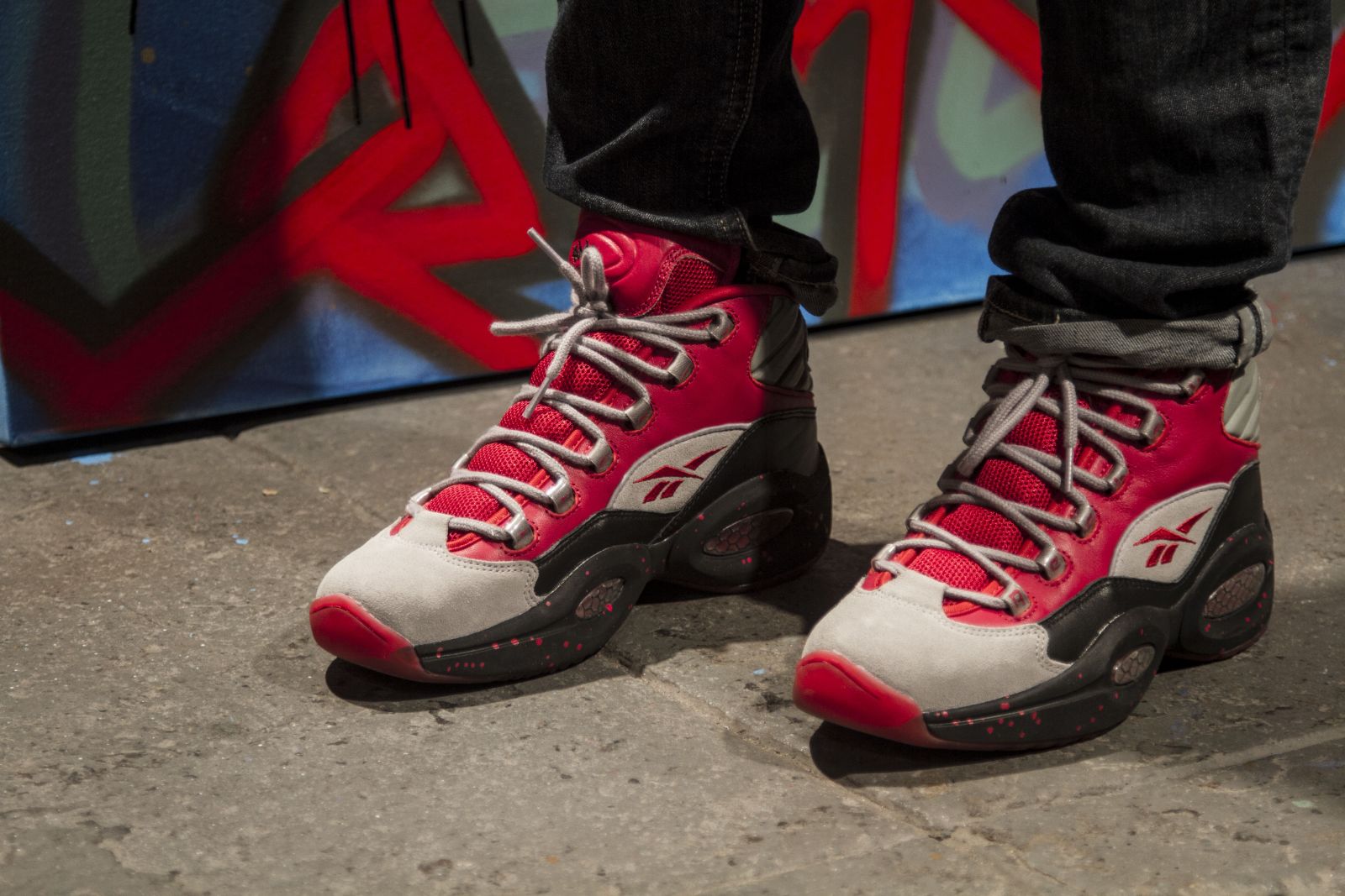 reebok question stash on feet