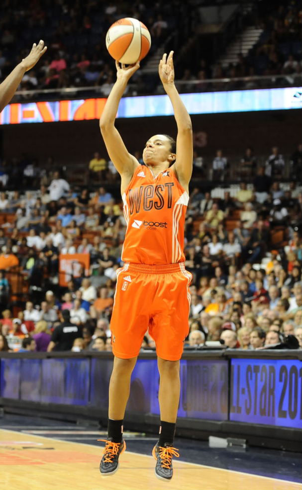 Kristi Toliver wearing Nike Kobe 8 System All-Star PE