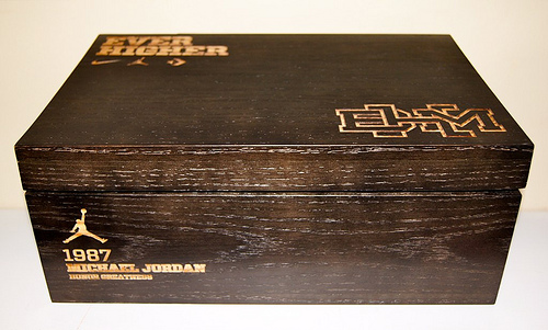 wooden sneaker box