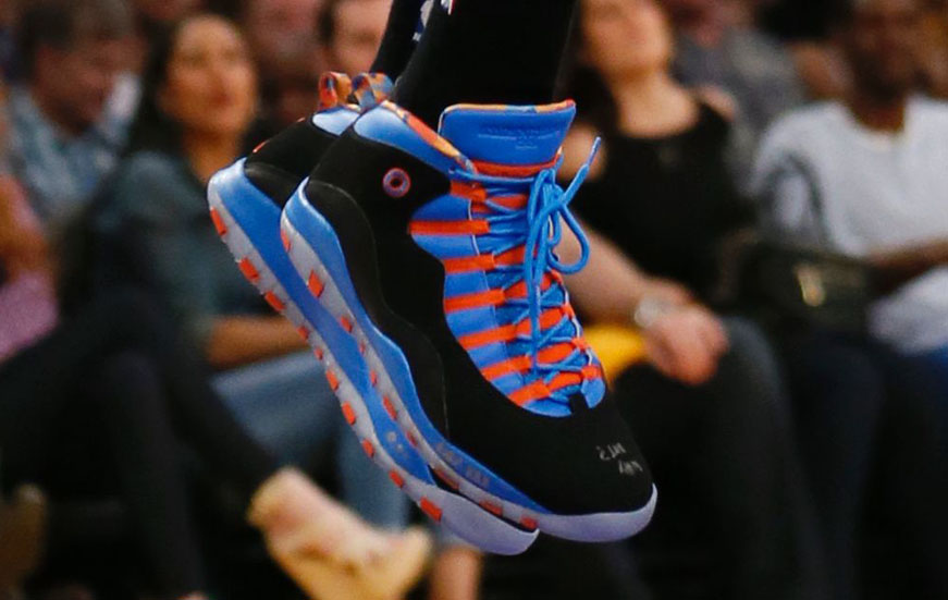 Russell Westbrook Wears 'OKC' Air Jordan 10 PE (3)