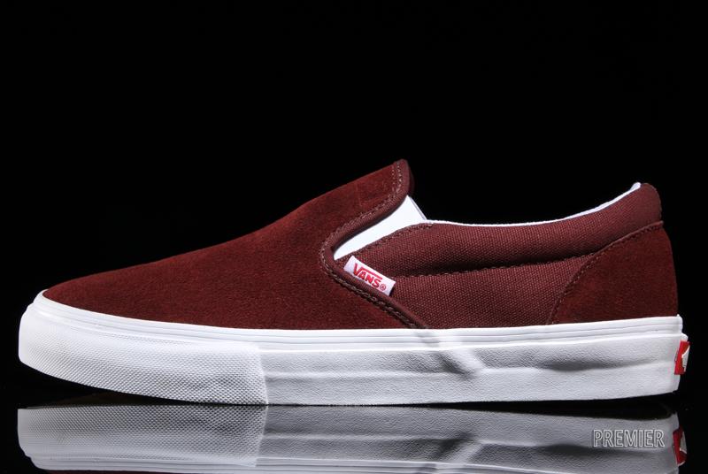 red suede slip on vans