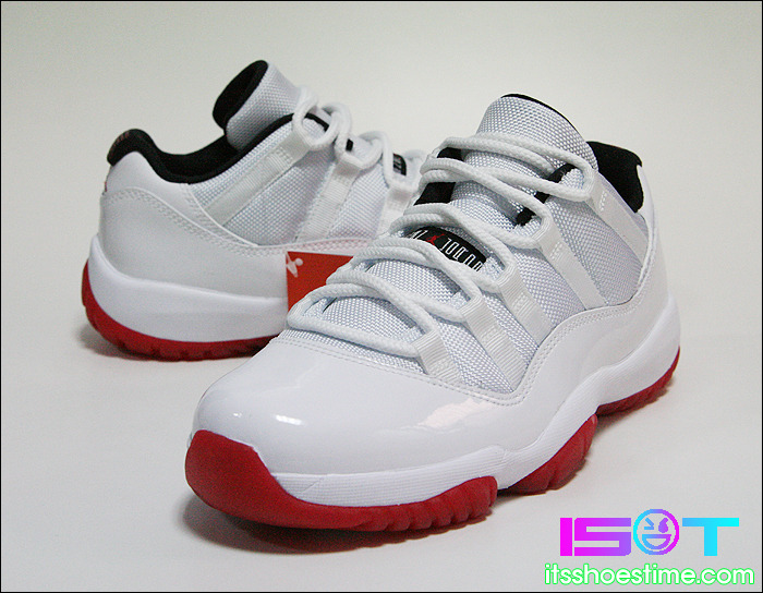 red and white jordan 11 low