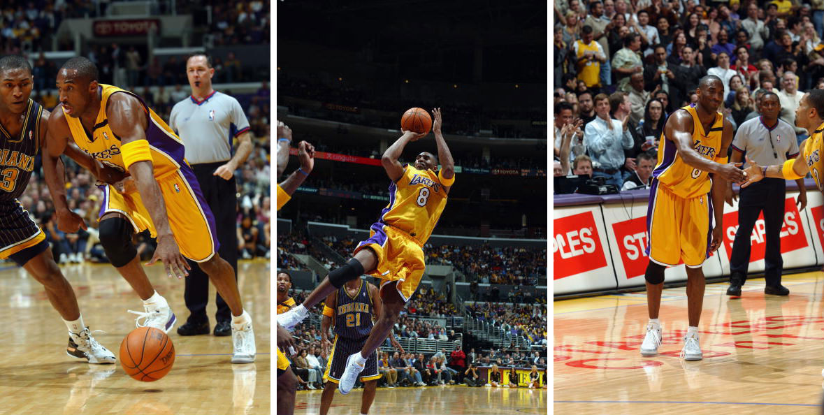 Kobe Bryant Scores 10,000th Point wearing Air Jordan III 3 Lakers PE (2)