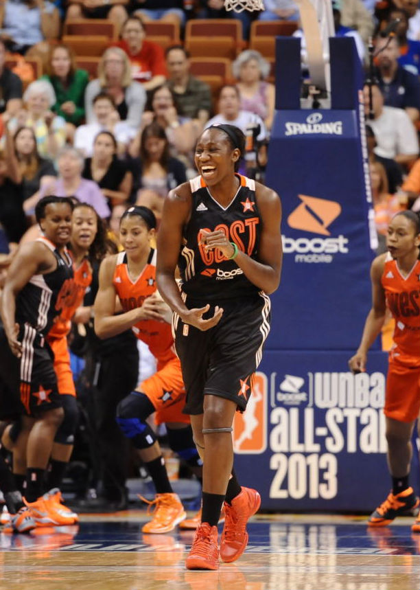 Tina Charles wearing Nike Lunar Hyperdunk 2012