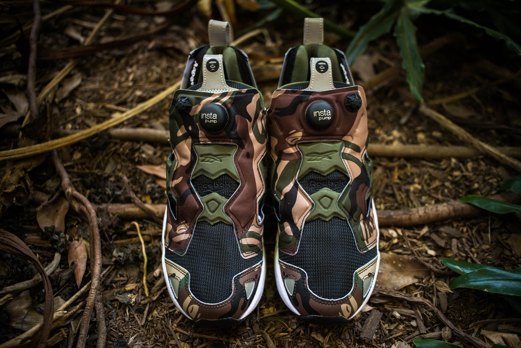 aape by a bathing ape x reebok pump fury front view