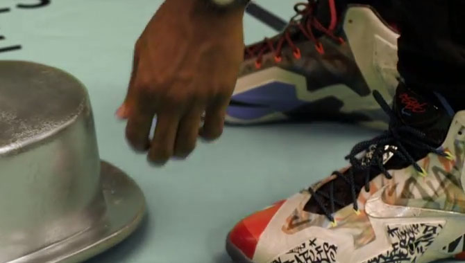 LeBron James wearing 'What The' Nike LeBron XI 11 in McDonald's Commercial