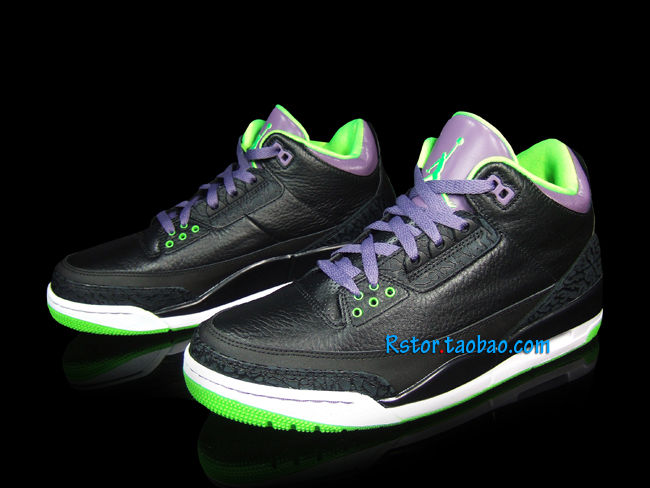 Air Jordan III 3 Black Purple Volt Joker 136064-018 (6)