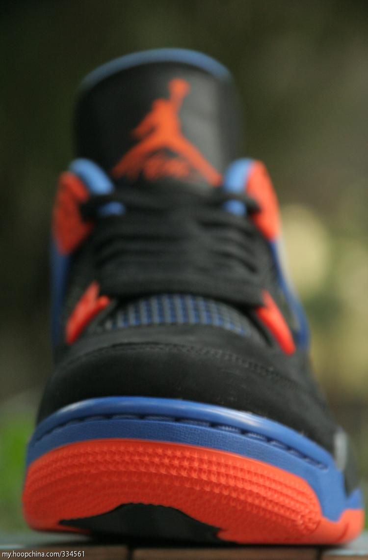 Air Jordan 4 IV Cavs Knicks Shoes Black Orange Blaze Old Royal 308497-027 (35)