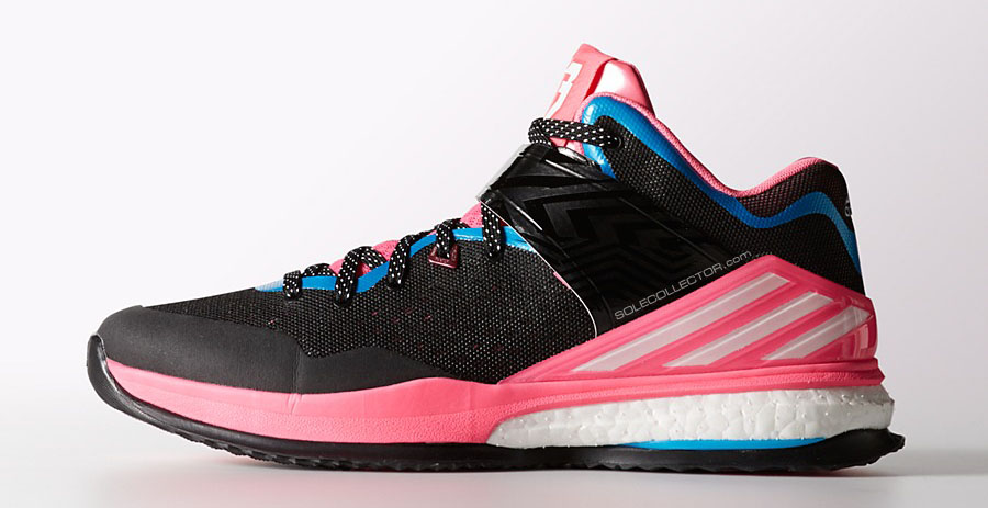 Pink and blue adidas basketball outlet shoes